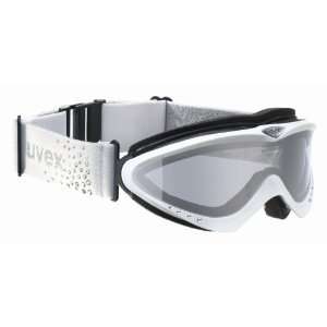 UVEX Corus Crystal Womens Ski Goggle,White Shiny Frame with Double 