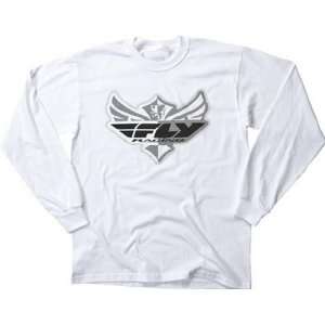  FLY RACING LOGO LS YOUTH MX OFFROAD T SHIRT WHITE MD 
