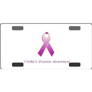  Crohns Disease Awareness Ribbon Vanity License Plate 