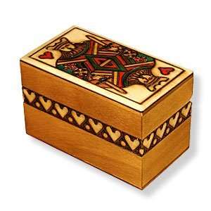   Polish Handcrafted Card Box with King of Hearts, 5x3x3. Everything