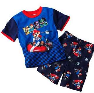 Mario Kart Wii Pajamas Shirt Shorts Size 6 8 10  