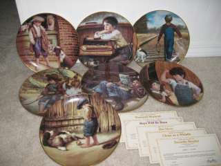   Will Be Boys Set of 7 Collectible Jim Daly Porecilain Plates  