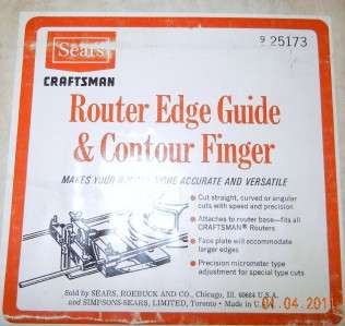 Craftsman Edge Guide And Contour Finger Use With Router 925173 