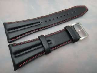 Seiko Sportura Kinetic Watch 26mm Black Strap Red Line  