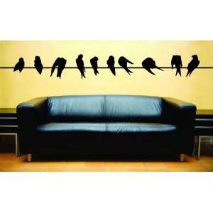    Removable Wall Decals  Lots of Birds On Wires