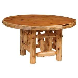  Traditional Cedar Log Round Dining Table