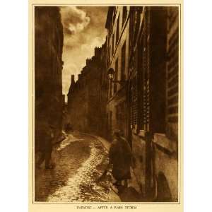  1922 Rotogravure Paris France Street Rain Storm 