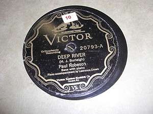 PAUL ROBESON VICTOR 78*RPM RECORD 20793 DEEP RIVER  