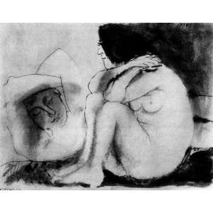     Pablo Picasso   24 x 18 inches   Hombre dormido y mujer sentada