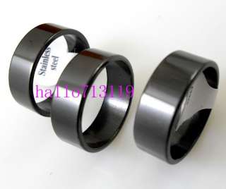wholesale 36 black blank stainless steel rings  