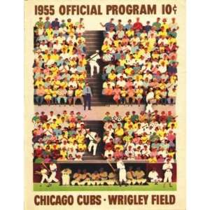 1955 Chicago Cubs V Ny Giants Wrigley Field Program Nm   Sports 