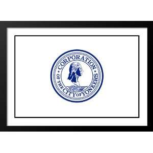  Yonkers, New York Flag Wood 25x29 Framed and Double Matted 