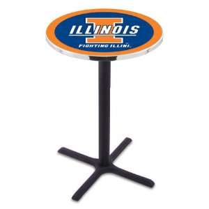   Illinois Counter Height Pub Table   Cross Legs   NCAA