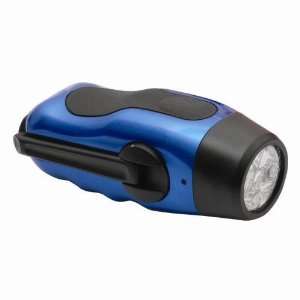   Self Powered Metal Blue Dynamo 5 LED Flashlight