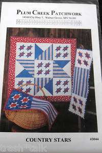 Plum Creek Patchwork Country Stars pattern table runner  