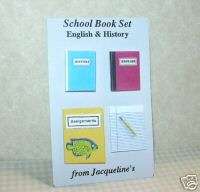 Miniature School Books History/English for DOLLHOUSE  