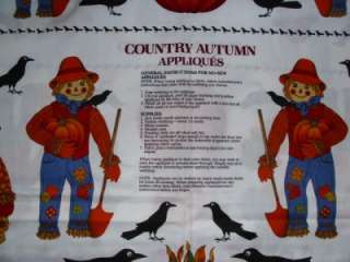   Fall Harvest Cotton Quilting Fabric Panels Cranston Aprons, Scarecrow