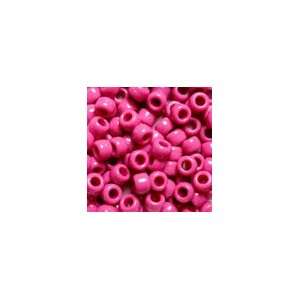  Hot Pink Opaque Plastic Pony Beads 6x9mm, 25grams (about 