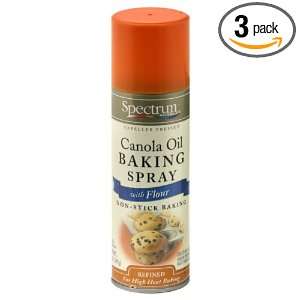 Spectrum Cooking Spray Canola Oil with Flour, 5 Ounce (Pack of 3 