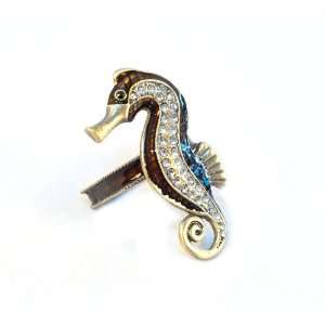   Rose Coastal Collection Seahorse Napkin Ring, Set of 4