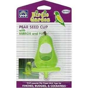  Toys Pear Shape Seed Cup with Mirror and Perch Bird Toy