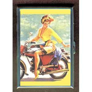 KL MOTORCYCLE PIN UP RETRO SEXY ID CREDIT CARD WALLET CIGARETTE CASE 