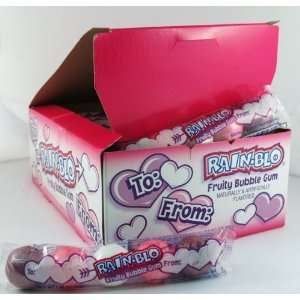  Rain blo Fruity Bubble Gum Valentines Day Tubes, 5ct Ball 