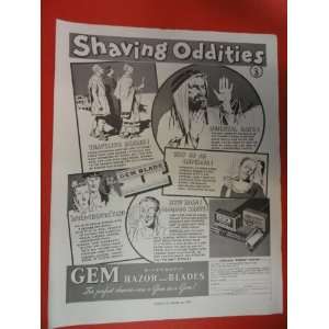  Gem razor and blades Print Ad. Orinigal 1937 Vintage 