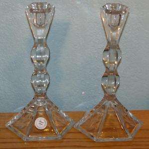PRINCESS HOUSE CRYSTAL CANDLESTICK CANDLE HOLDERS SET  