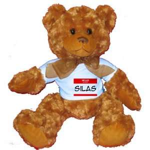 HELLO my name is SILAS Plush Teddy Bear with BLUE T Shirt 