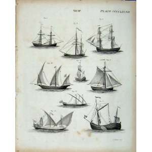   Encyclopaedia Britannica Sailing War Ships Boat Print