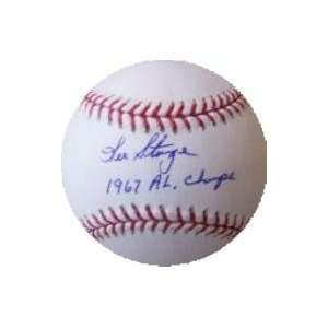 Lee Stange autographed Baseball inscribed 67 Red Sox 