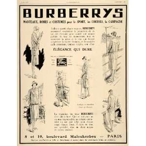  1928 Ad French Burberrys Suits Dresses Women Paris Deco 