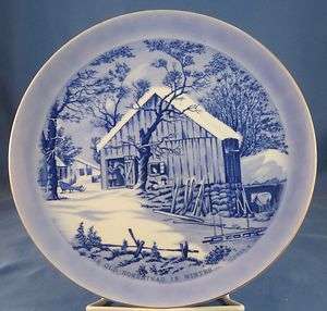 Currier and Ives Christmas Collector Plate, The Old Homestead  