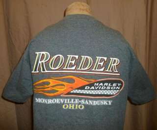 HARLEY DAVIDSON T Shirt SANDUSKY OHIO Vintage GRAY Motorcycle BIKER 