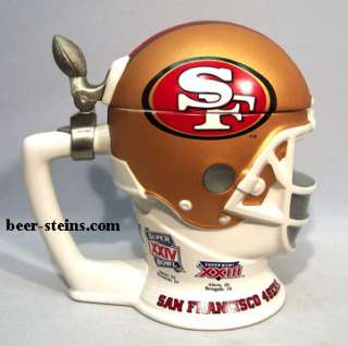 San Francisco 49ers Superbowl Helmet lidded stein  