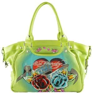    Ed Hardy IVY Swagger Satchel Bag   Lime Green 