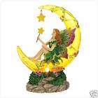 Moonlight Forest Fairy Sitting on Lighted Moon Nightlight Night Light 
