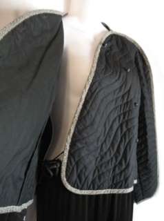 Jeanne Marc VTG 80s Black Print Quilted Avant Garde Wrap Jacket 4 6 