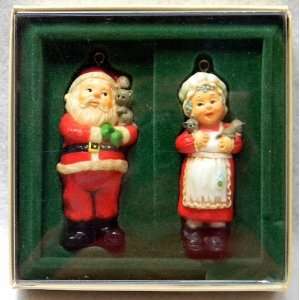   Hallmark Adorable Adornments Santa Mrs Claus Set 1981 