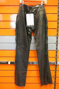 Jack Daniels Stampede Leather Pants Black Colored Sz 10  