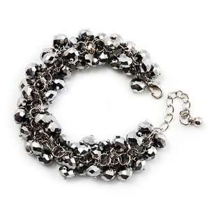   Bead Bracelet (Silver Tone Metal)   16cm Length (Plus 5cm Extender