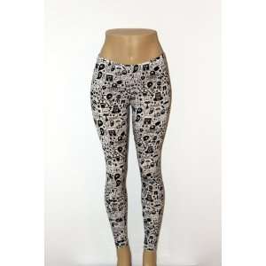  Cute Animated White Fashion Leggings S/M 