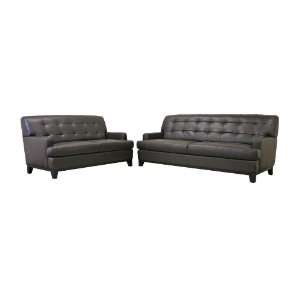  Baxton Studios   Adair Brown Leather Modern Sofa Set