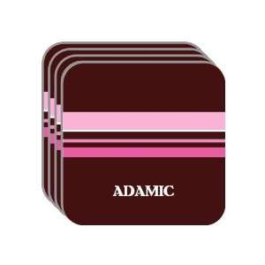 Personal Name Gift   ADAMIC Set of 4 Mini Mousepad Coasters (pink 