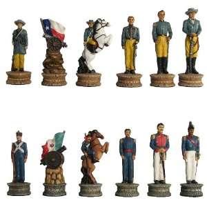  Hand Painted Battle of Alamo Polystone Chess Pieces Toys 