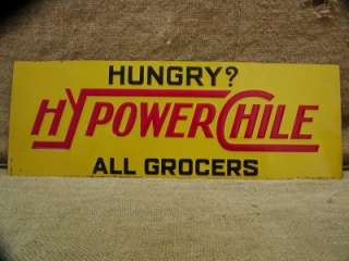 Vintage Hypower Chile Grocers Sign Antique Old Signs  