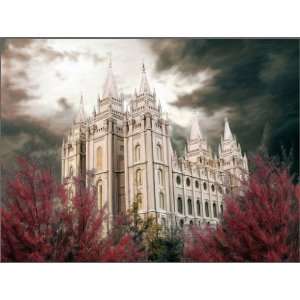  LDS Salt Lake Temple by Brent Borup 12x10 Plaque   Framed 