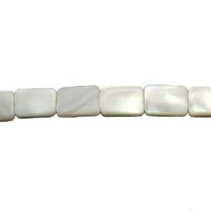  14X10mm White Mother of Pearl Flat Rectangle Beads AAA 