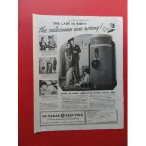  General Electric Oil Furnace,1938 Print Ad. (the salesman 